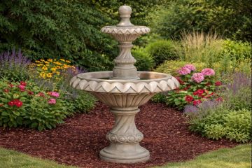2 Tier Cascading Concrete Water Fountain